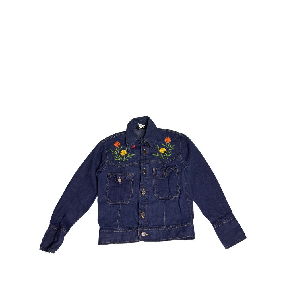 Vintage Floral Embroidered Denim Jacket
